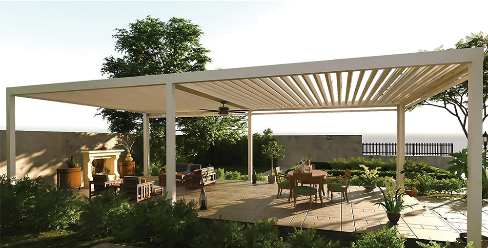 電動(dòng)遮陽防雨百葉涼亭