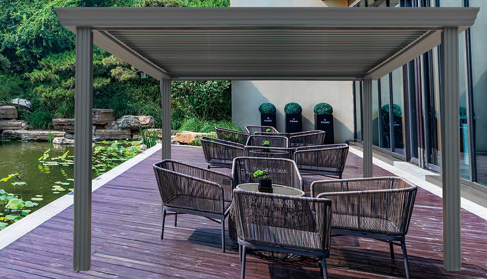 電動(dòng)遮陽防雨百葉涼亭